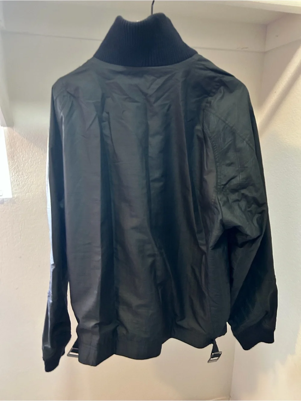 Jordan Black Zip-Front Bomber Jacket with Ribbed Collar